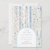 Delft Blue White Chinoiserie Porcelino Bird Save The Date (Vorderseite)