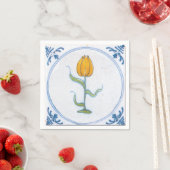 Delft Blue White Yellow Tulip Papierserviette (Beispiel)