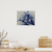 Delft Blue Windmill Vintag Poster (Küche)