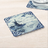 Delft Blue Windmill Waterway Custom Untersetzer (angewinkelt)