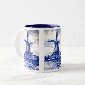 Delft Blue Windmill Zweifarbige Tasse (Vorderseite Links)