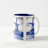 Delft Blue Windmill Zweifarbige Tasse (VorderseiteRechts)