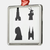 Delft dunkle Silhouette Silbernes Ornament (Links)