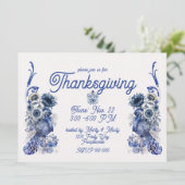 Delft Erntedank Fasan Einladung (Stehend Vorderseite)