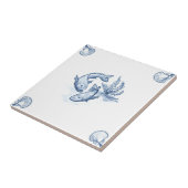 Delft-Fisch-Fliese mit Muschel-Ecken Fliese (Seite)