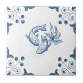 Delft-Fisch-Fliese mit Rolle-Ecken Fliese (Vorderseite)