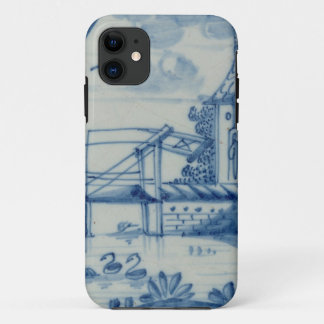 Delft-Fliese, die einen Drawbridge über einem Case-Mate iPhone Hülle