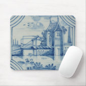 Delft-Fliese, die einen Drawbridge über einem Mousepad (Mit Mouse)