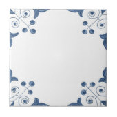 Delft-Fliese mit Rolle-Ecken Fliese (Vorderseite)