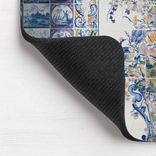 Delft-Fliesenplatte vom Badezimmer Mousepad (Ecke)