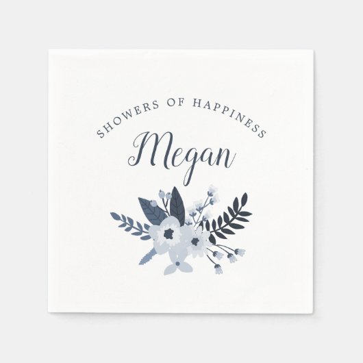 Delft Floral Baby oder Brautparty Serviette (Vorderseite)