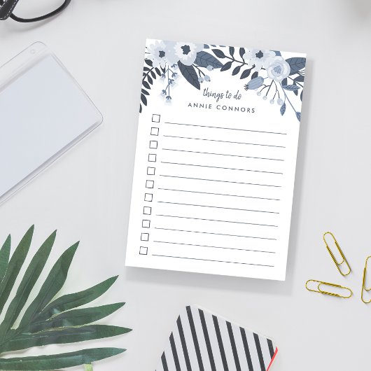 Delft Floral | Personalized To Do List Post-it Klebezettel