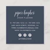 Delft Floral Quadratische Visitenkarte (Rückseite)