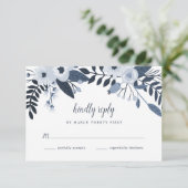 Delft Floral RSVP Card (Stehend Vorderseite)