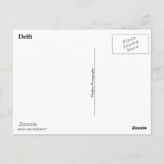 Delft Gebäude Collage Postkarte (Rückseite)