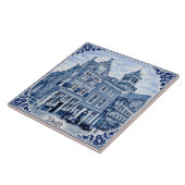 Delft Häuser im Delft-Blau-Stil Keramikfliese (Seite)