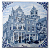 Delft houses Delft Blue style ceramic tile Fliese (Vorderseite)