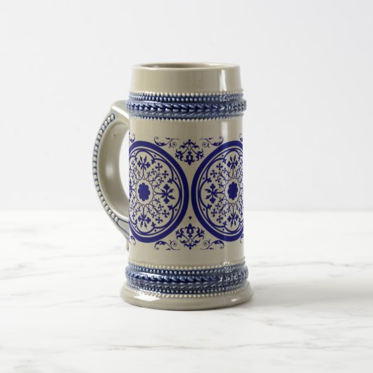 Delft Inspiriert Art Stein Bierglas (Vorderseite Links)