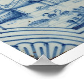 Delft Kachel zeigt eine Zugbrücke über einen Kanal Poster (Ecke)