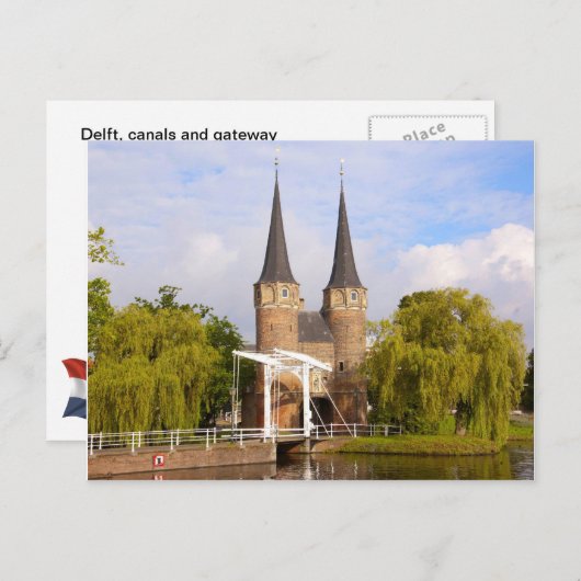 Delft, Kanäle und Gateway Postkarte (Vorne/Hinten)
