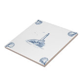 Delft-Leuchtturm-Fliese mit Muschel-Ecken Fliese (Seite)