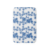 Delft-LIke Blue Floral Print Badematte (Vorderseite Vertikal)