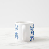 Delft-LIke Blue Floral Print Espressotasse (Rückseite)