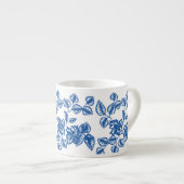 Delft-LIke Blue Floral Print Espressotasse (Vorderseite Rechts)