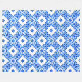 Delft like - Royal Blue and White Filigree Fleecedecke (Vorderseite (Horizontal))