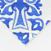 Delft like - Royal Blue and White Filigree Fleecedecke (Ecke)