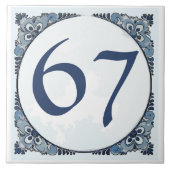 Delft look #11 Tile, House Numbers, change number Fliese (Vorderseite)