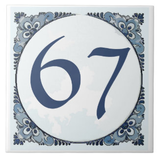 Delft look #11 Tile, House Numbers, change number Fliese