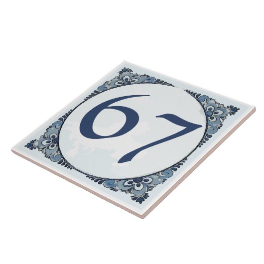 Delft look #11 Tile, House Numbers, change number Fliese (Seite)