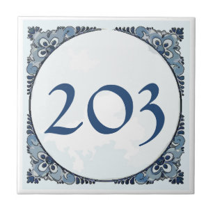 Delft look Tile, House Numbers, Change number Fliese