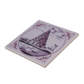 Delft Manganese Turm von Babel 18. Jahrhundert Rep Fliese (Seite)