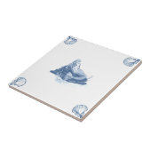 Delft-Meerjungfrau-Fliese mit Muschel-Ecken Fliese (Seite)