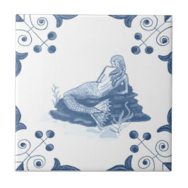 Delft-Meerjungfrau-Fliese mit Rolle-Ecken Fliese