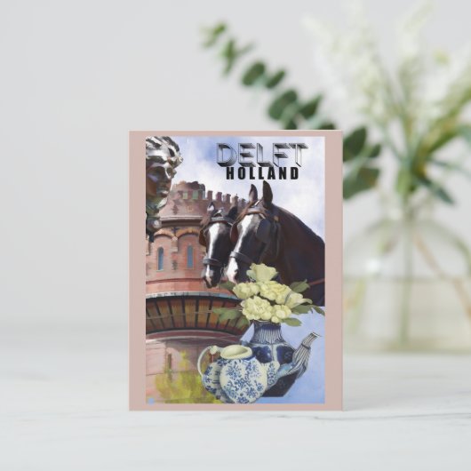 Delft Netherlands Holland Pottery Travel Postkarte (Stehend Vorderseite)