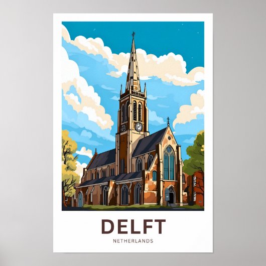 Delft Netherlands Travel Print Poster (Vorne)