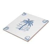 Delft-Palme-Fliese mit Muschel-Ecken Fliese (Seite)