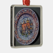 Delft-Platte mit Ansichten des Tower von London Silbernes Ornament (Rechts)