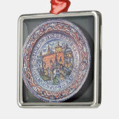 Delft-Platte mit Ansichten des Tower von London Silbernes Ornament (Links)