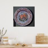 Delft-Platte mit Blick auf den Tower of London Poster (Küche)