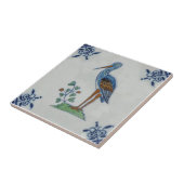 Delft Polychrome Stork aus dem 18. Jahrhundert? He Fliese (Seite)