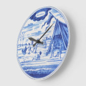 Delft Pottery 2 Große Wanduhr (Winkel)