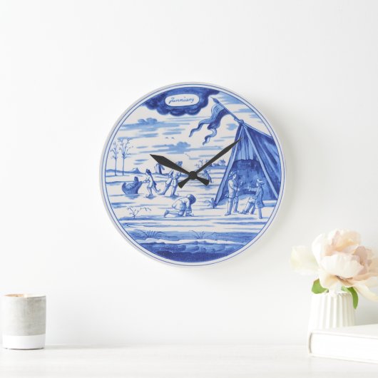 Delft Pottery 2 Große Wanduhr (Zuhause)