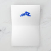 Delft Rabbit und Tulips Faltenkarte Karte (Innenseite)