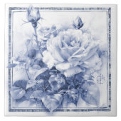 Delft Rose Decke Jugendstil Fliese (Vorderseite)