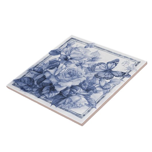 Delft Rose Decke Jugendstil Fliese (Seite)