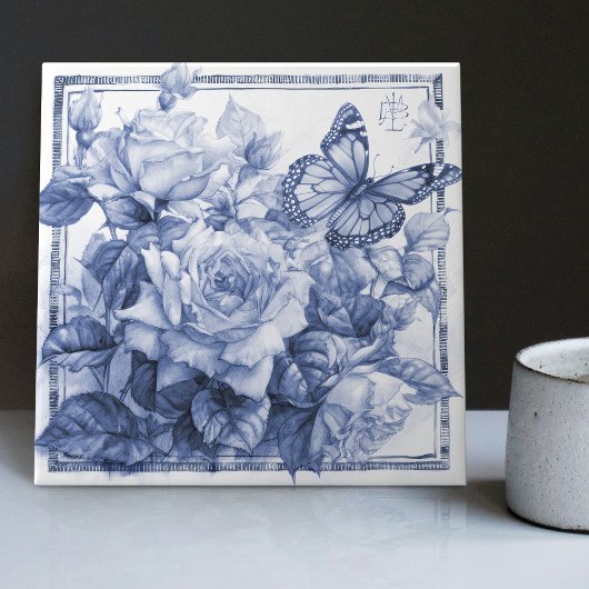 Delft Rose Decke Jugendstil Fliese